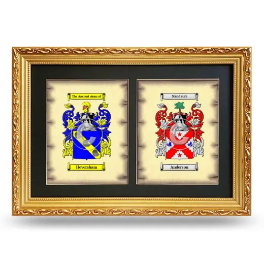 Double Coat of Arms Framed - Gold