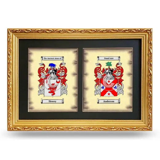 Double Coat of Arms Framed - Gold