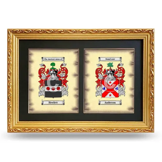 Double Coat of Arms Framed - Gold