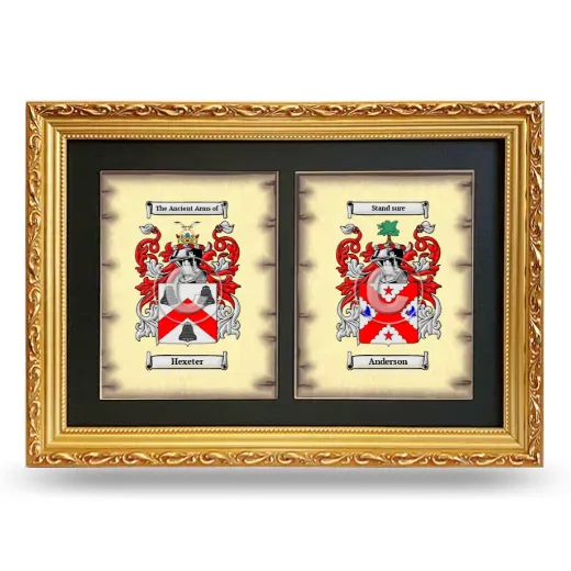 Double Coat of Arms Framed - Gold