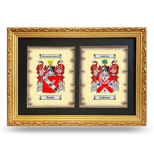 Double Coat of Arms Framed - Gold