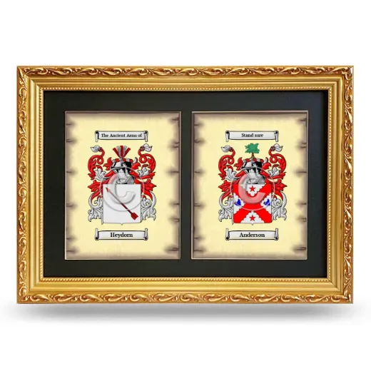 Double Coat of Arms Framed - Gold