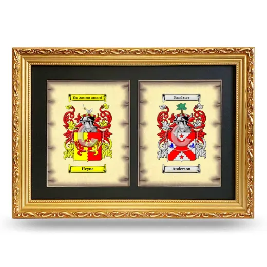 Double Coat of Arms Framed - Gold