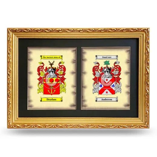 Double Coat of Arms Framed - Gold