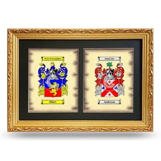 Double Coat of Arms Framed - Gold