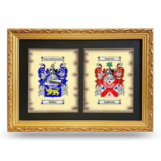 Double Coat of Arms Framed - Gold