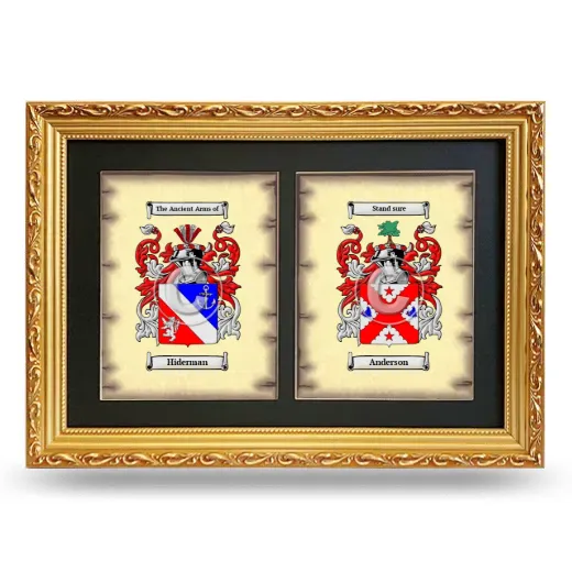 Double Coat of Arms Framed - Gold