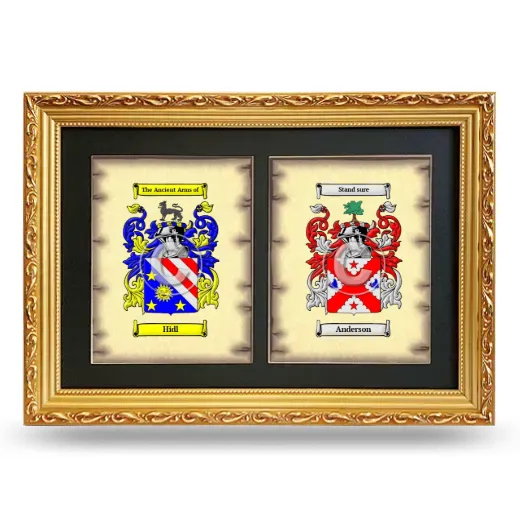 Double Coat of Arms Framed - Gold