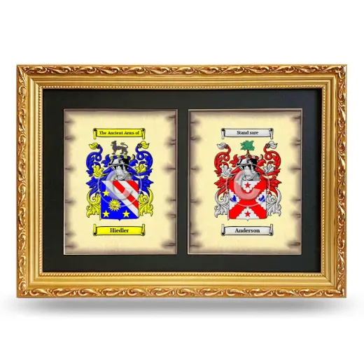 Double Coat of Arms Framed - Gold