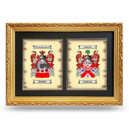 Double Coat of Arms Framed - Gold