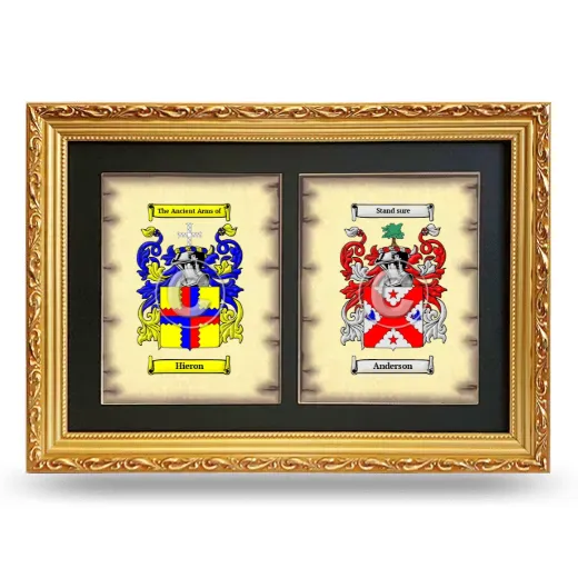 Double Coat of Arms Framed - Gold