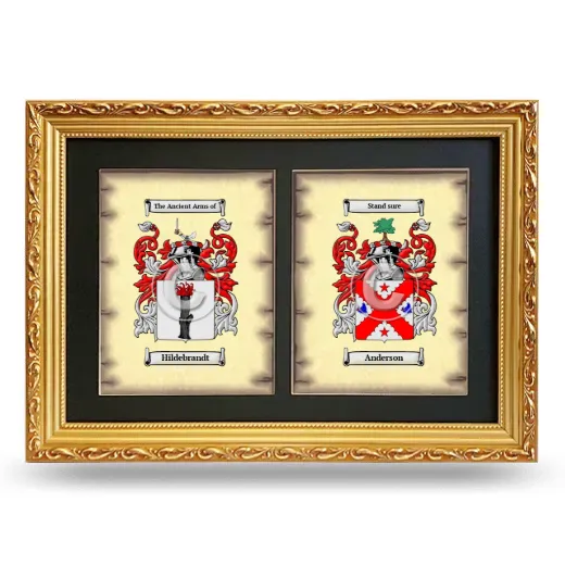 Double Coat of Arms Framed - Gold