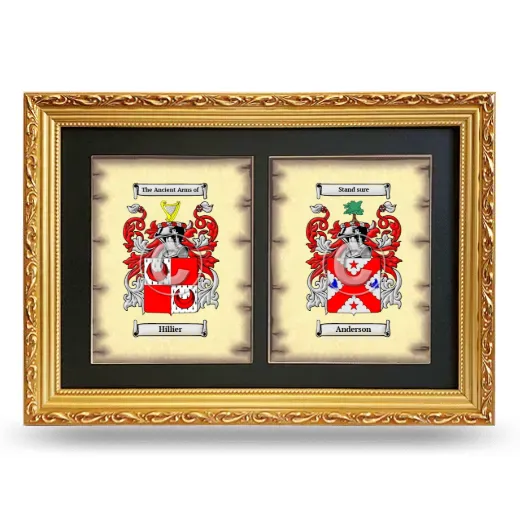 Double Coat of Arms Framed - Gold