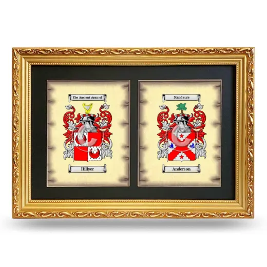 Double Coat of Arms Framed - Gold