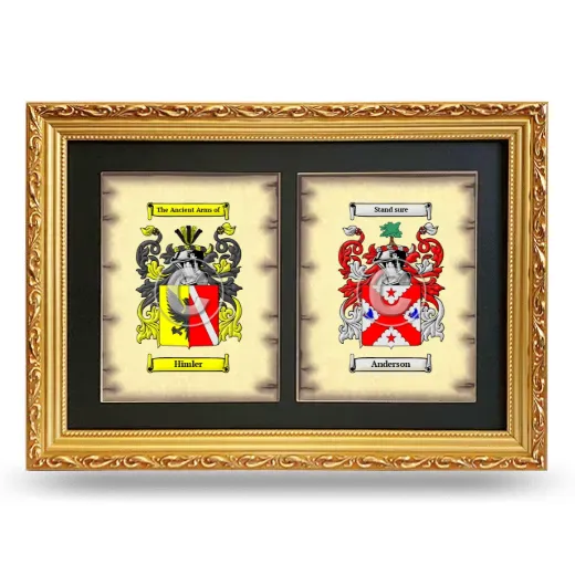 Double Coat of Arms Framed - Gold