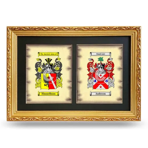 Double Coat of Arms Framed - Gold