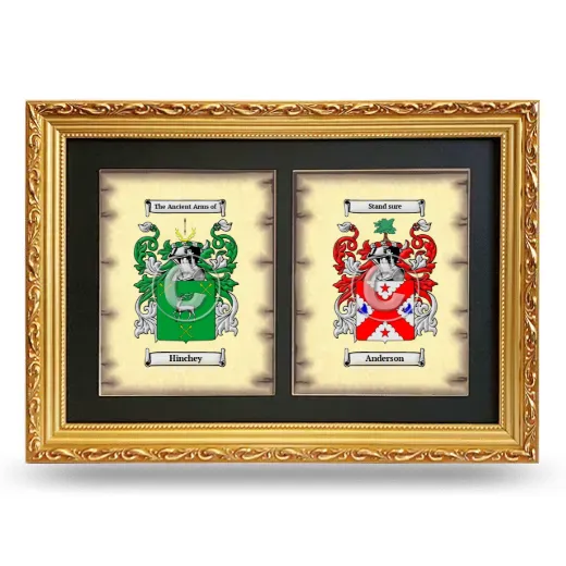 Double Coat of Arms Framed - Gold
