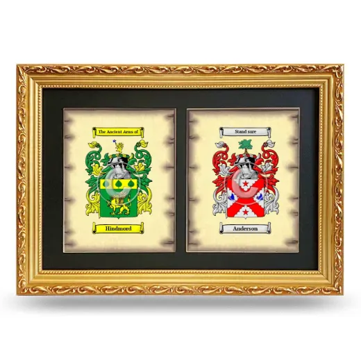 Double Coat of Arms Framed - Gold