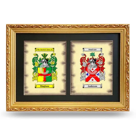 Double Coat of Arms Framed - Gold