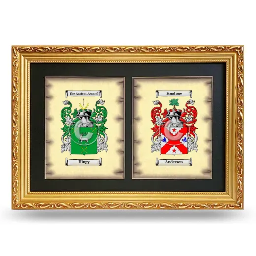 Double Coat of Arms Framed - Gold