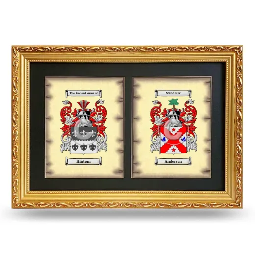 Double Coat of Arms Framed - Gold
