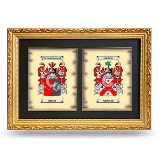 Double Coat of Arms Framed - Gold