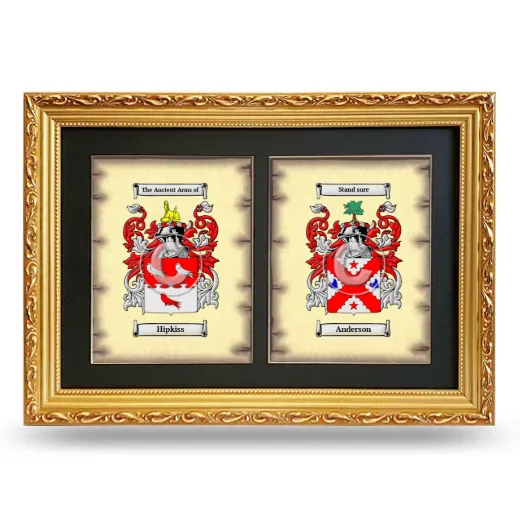 Double Coat of Arms Framed - Gold