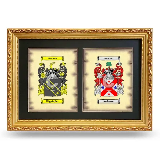 Double Coat of Arms Framed - Gold