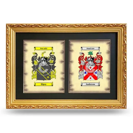 Double Coat of Arms Framed - Gold