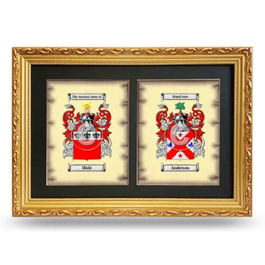 Double Coat of Arms Framed - Gold