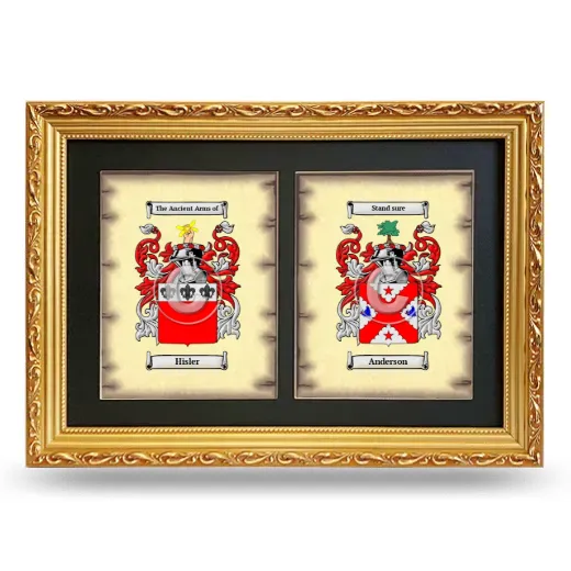 Double Coat of Arms Framed - Gold