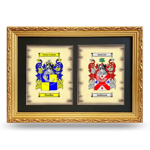 Double Coat of Arms Framed - Gold
