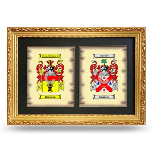 Double Coat of Arms Framed - Gold