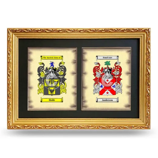 Double Coat of Arms Framed - Gold