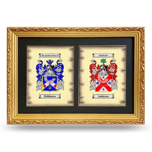 Double Coat of Arms Framed - Gold