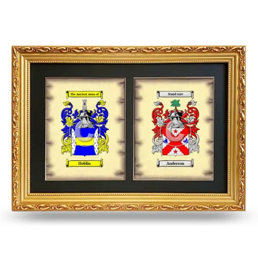 Double Coat of Arms Framed - Gold