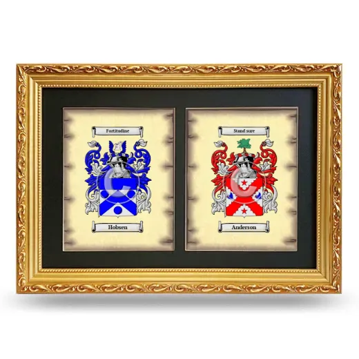 Double Coat of Arms Framed - Gold
