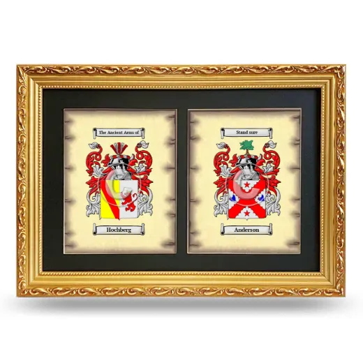 Double Coat of Arms Framed - Gold
