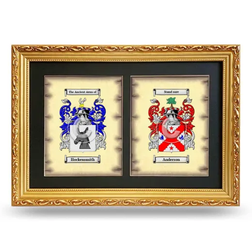 Double Coat of Arms Framed - Gold
