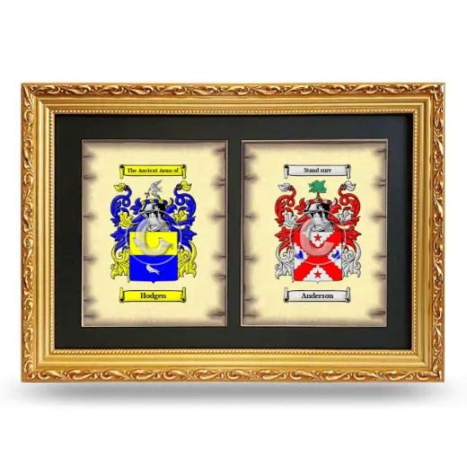 Double Coat of Arms Framed - Gold