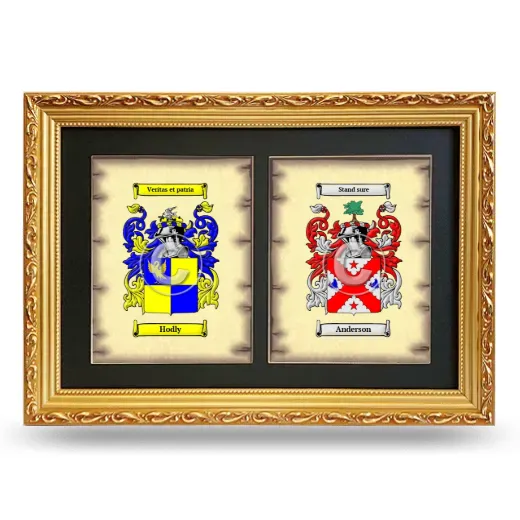 Double Coat of Arms Framed - Gold
