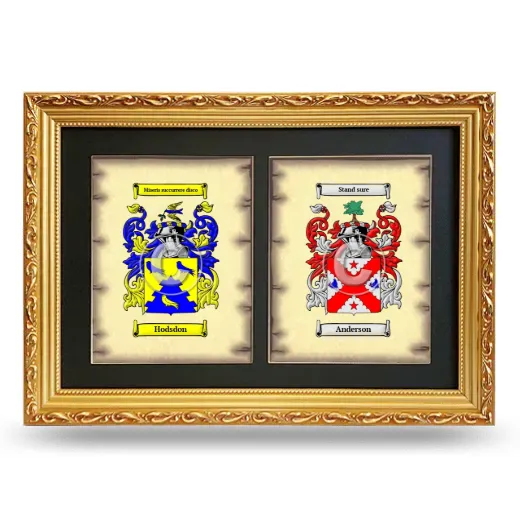 Double Coat of Arms Framed - Gold