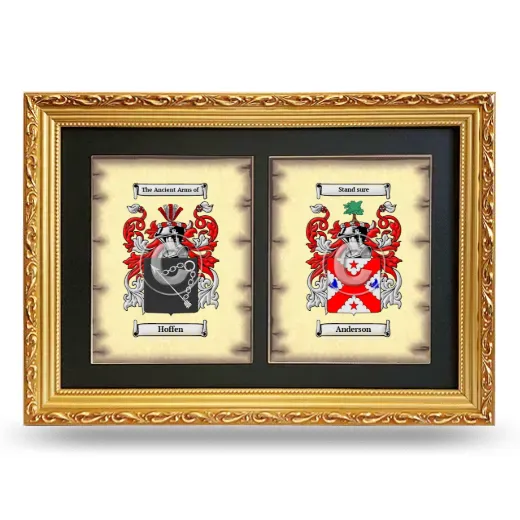Double Coat of Arms Framed - Gold