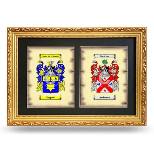 Double Coat of Arms Framed - Gold