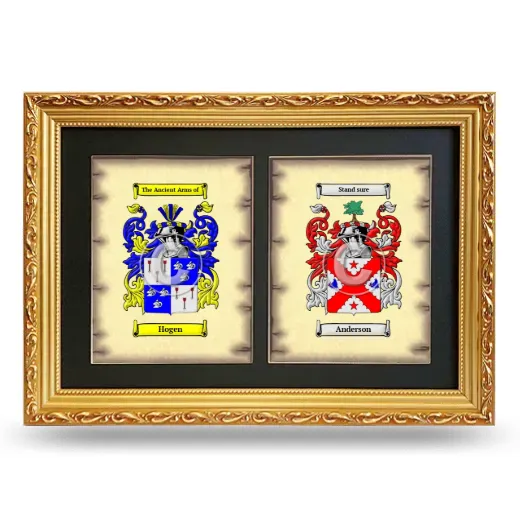 Double Coat of Arms Framed - Gold