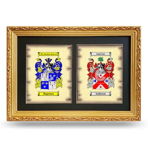 Double Coat of Arms Framed - Gold