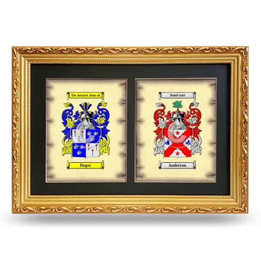 Double Coat of Arms Framed - Gold