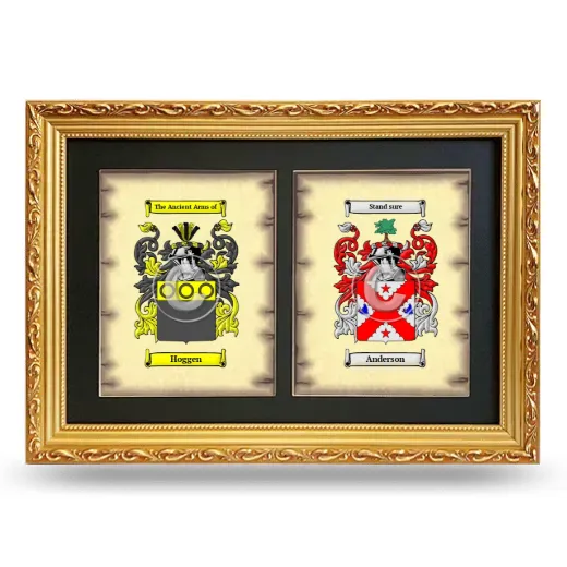 Double Coat of Arms Framed - Gold