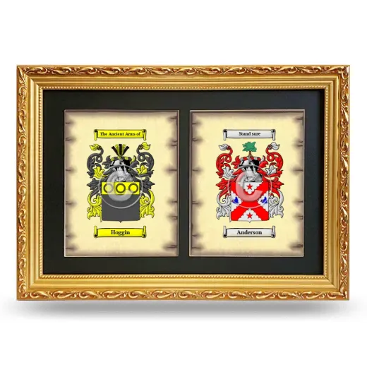 Double Coat of Arms Framed - Gold