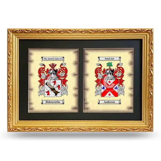 Double Coat of Arms Framed - Gold